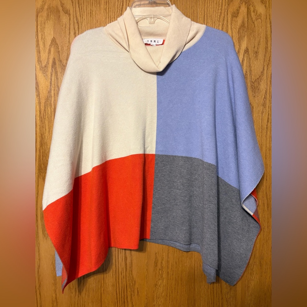 THML Multicolor Block Poncho